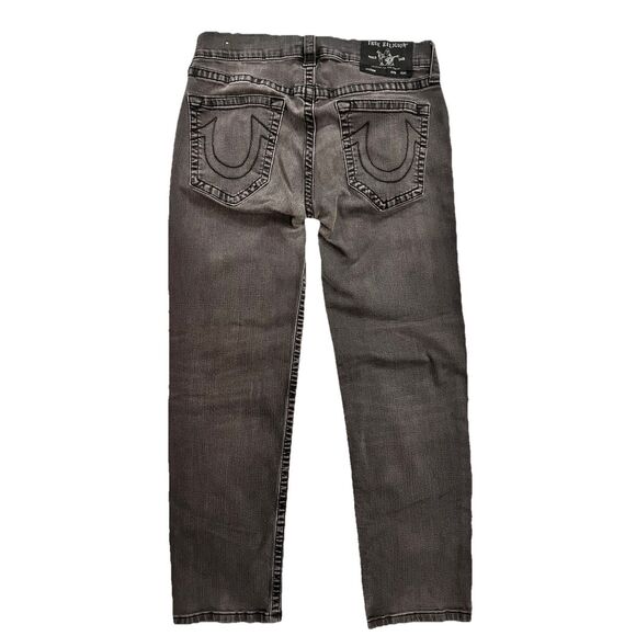 Y2K Men's True Religion Devin‎ Straight Leg Loose Fit Denim Jeans 33 X 28.75 Blk - Picture 10 of 11
